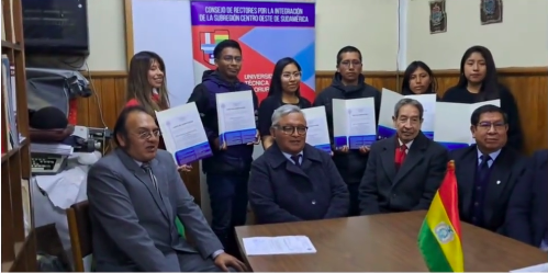 UTO entrega certificados de beca a seis universitarios que realizarán intercambio académico en Perú y Brasil